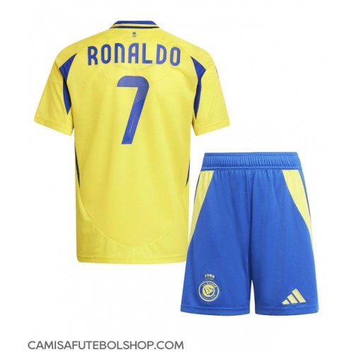 Camisa de time de futebol Al-Nassr Cristiano Ronaldo #7 Replicas 1º Equipamento Infantil 2024-25 Manga Curta (+ Calças curtas)